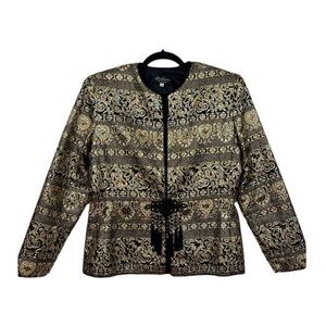 Karen Lawrence by Matthew Gold & Black Embroidered Blazer with Tank, Size 12